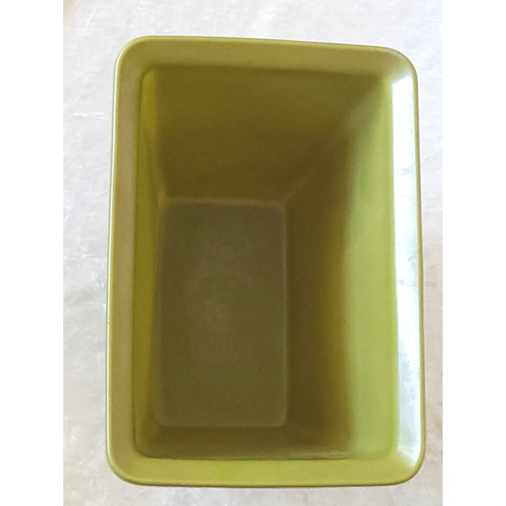 Vtg Rubbermaid Avocado Green Wastebasket 2959 Floral Trash Can Retro Decor 70s